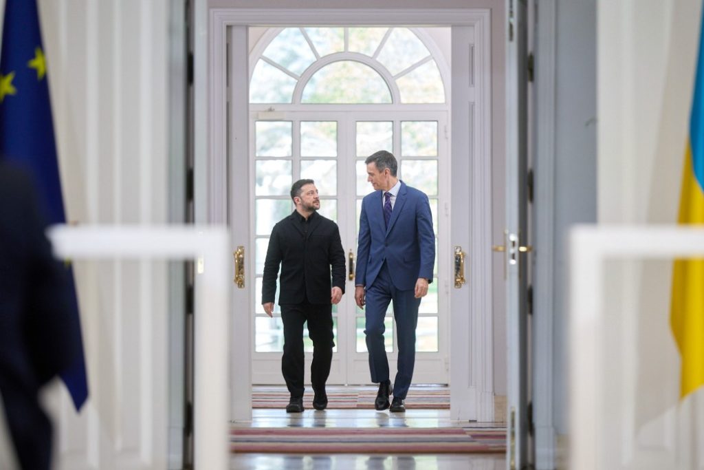 Ukrainian President Volodimir Zelenskyy and Prime Minister Pedro Sanchez. Image: © Ukrainian government
